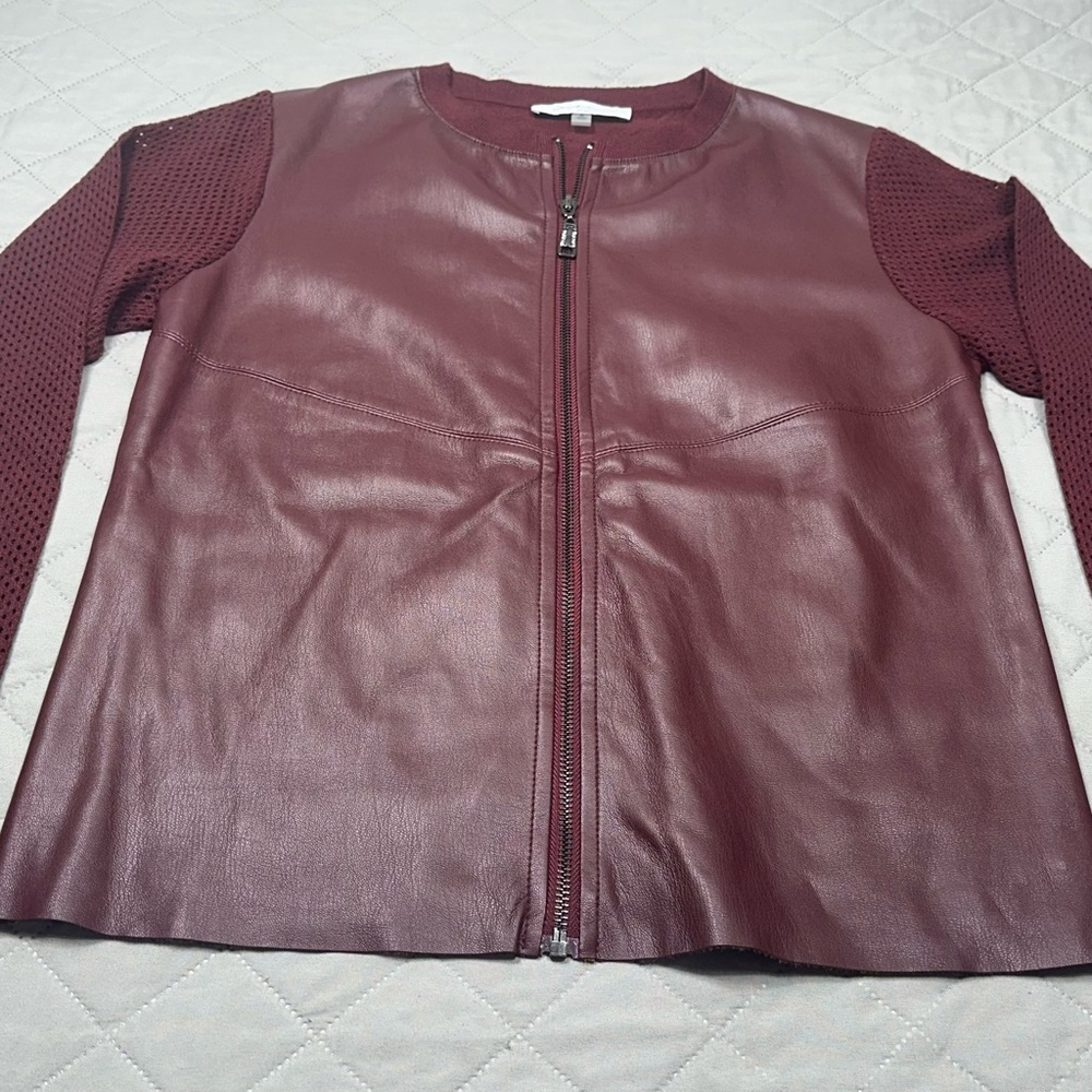Sioni Milano Woman’s Burgundy Leather Jacket